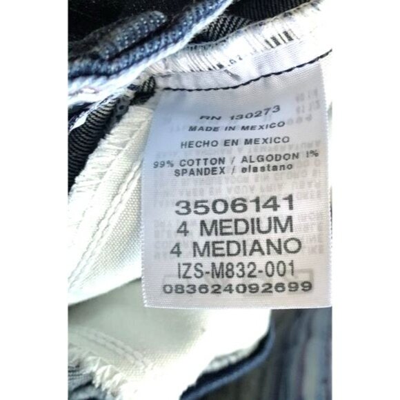 Lee Womens Side Elastic Medium Blue Denim Jeans 4M Cotton/Spandex - Picture 3 of 11